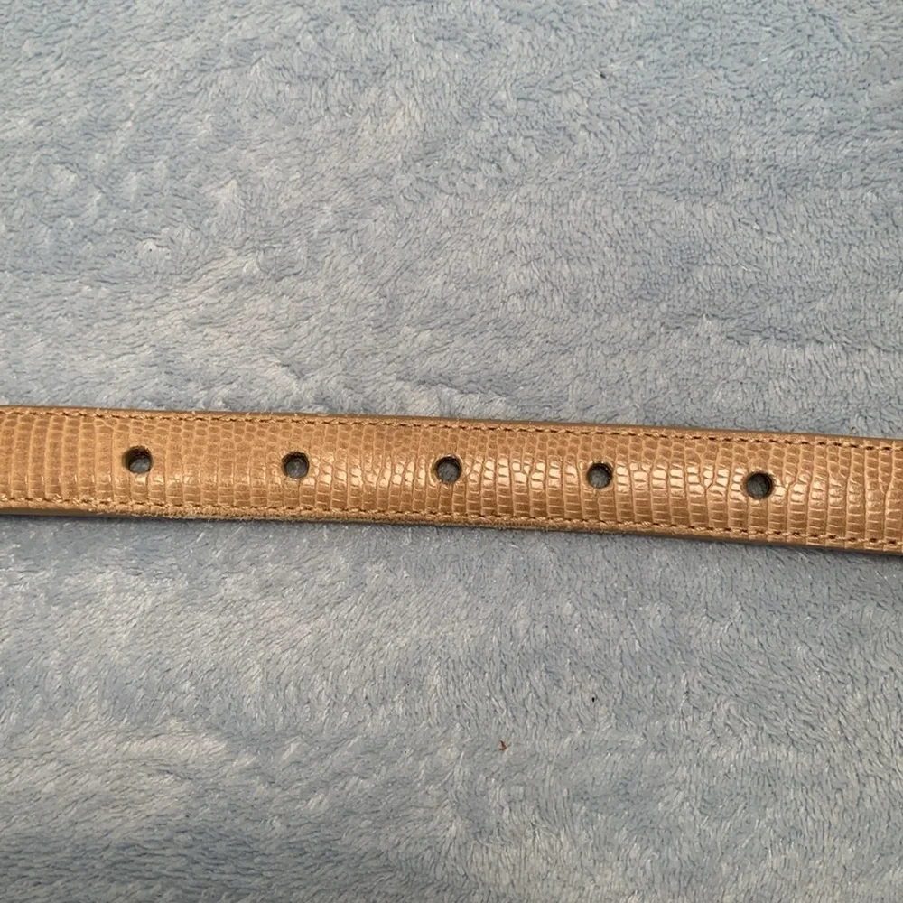 Elegant vintage Brighton Tan Leather Belt with Silver Buckle